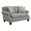 Grey Upholstered Loveseat with Rolled Arms S74721