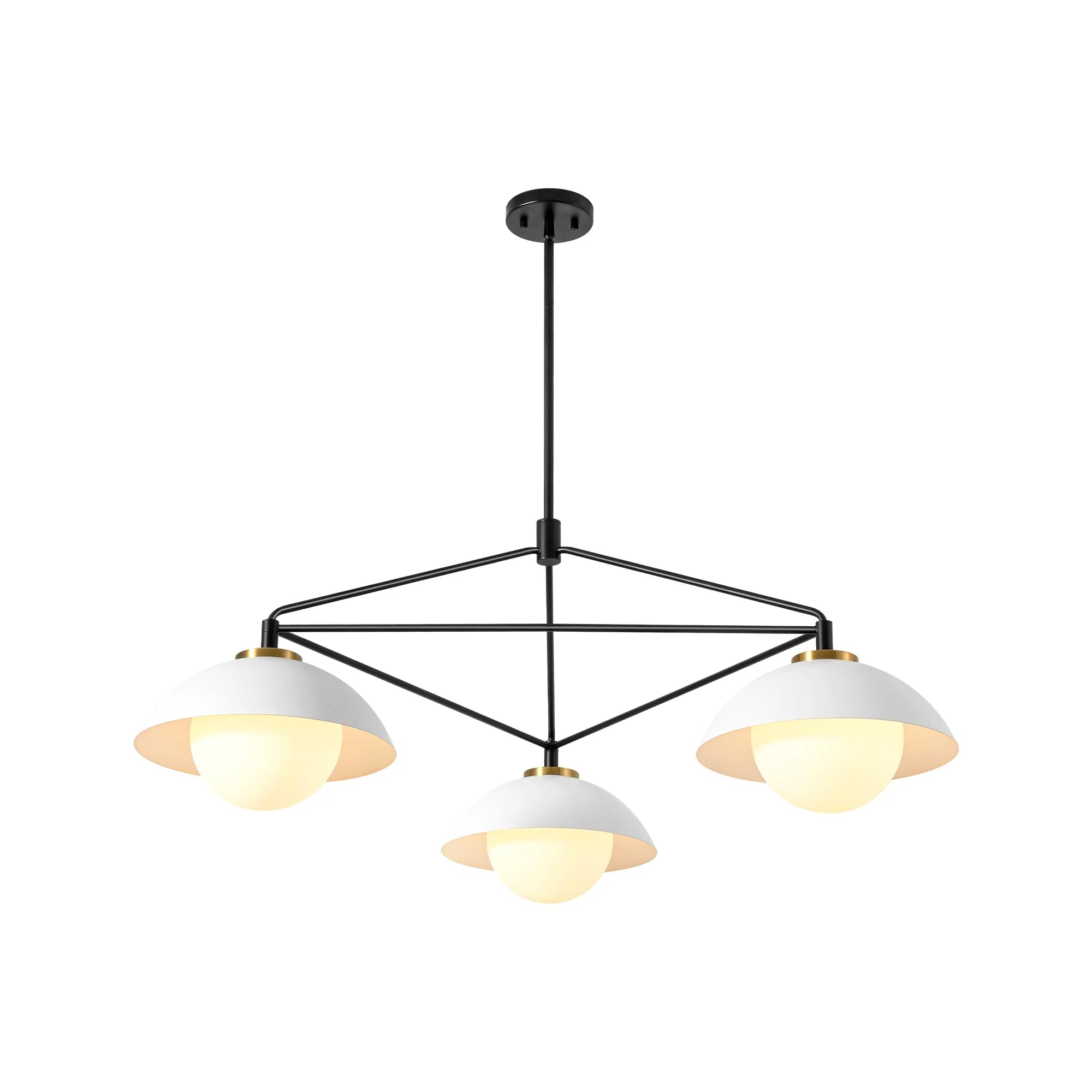 3-Light Dimmable Glass Dome Chandelier V34792