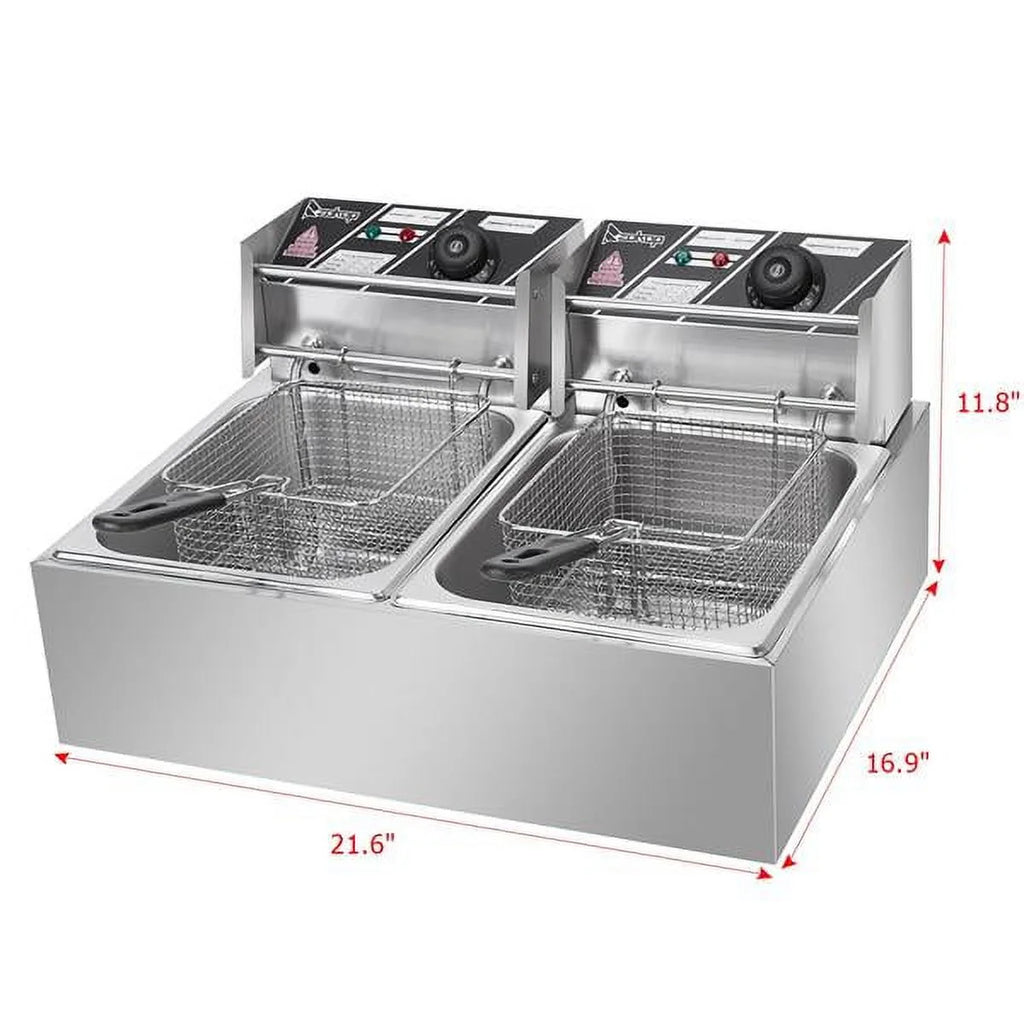 12L Dual Tanks Electric Deep Fryer With 2 Basket W10710