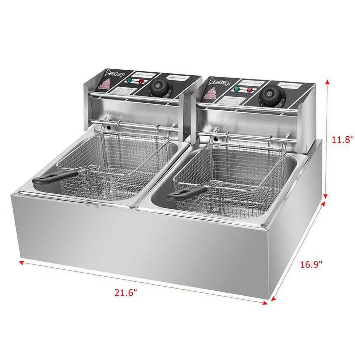 12L Dual Tanks Electric Deep Fryer With 2 Basket W10710