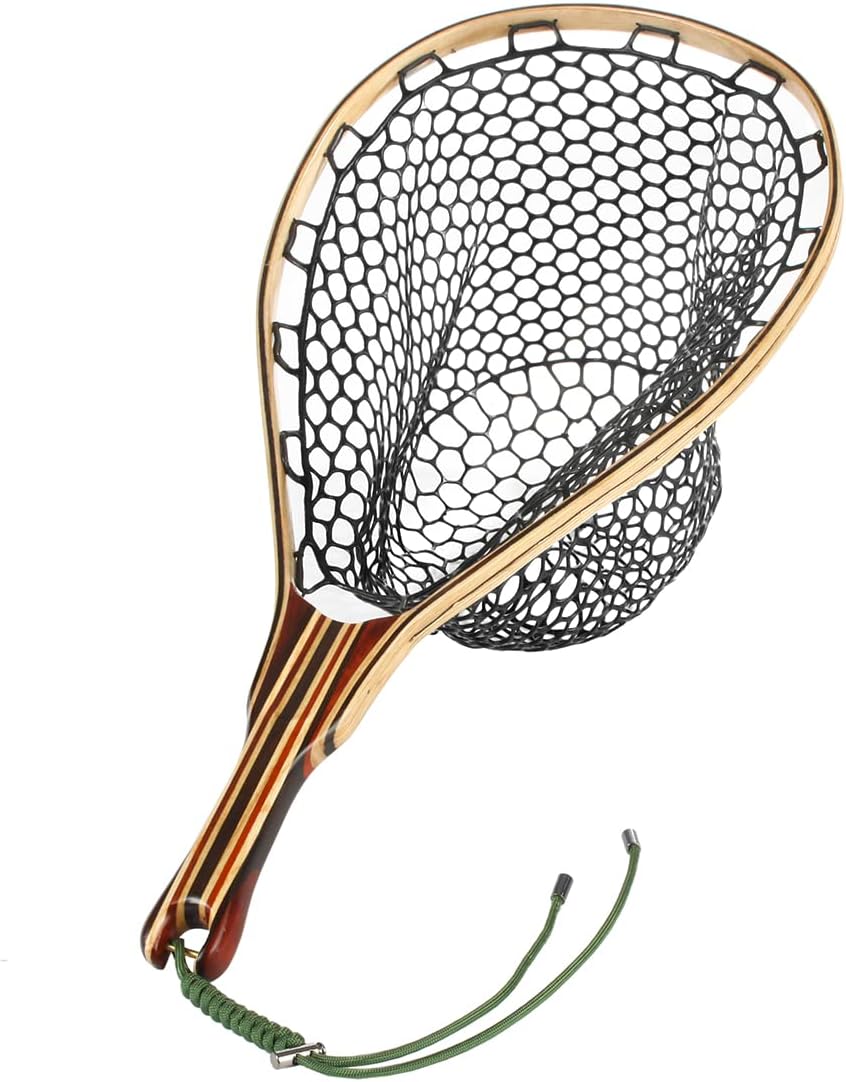 Black Aluminum Alloy Frame Fly Fishing Landing Net with Rubber Mesh Pack of 2 Q758275