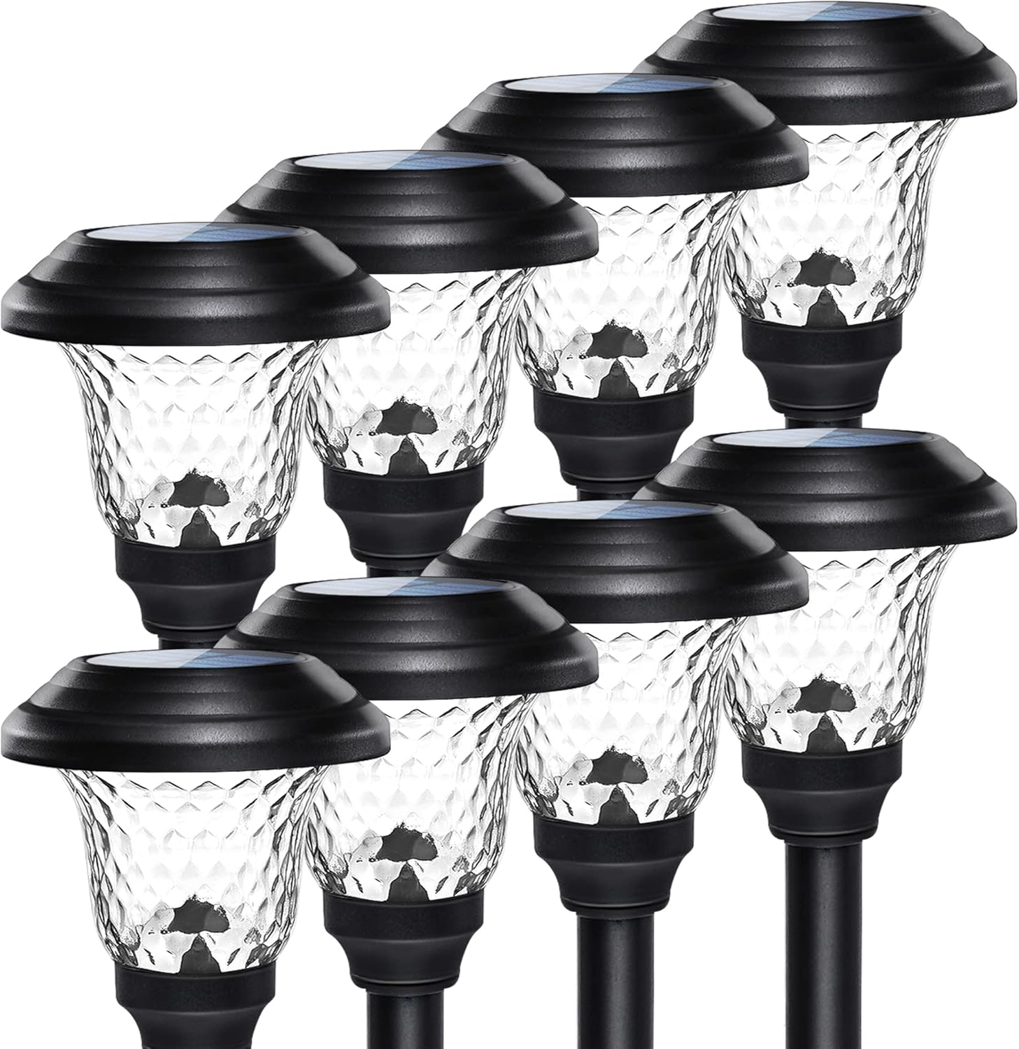 8 Pack Solar Pathway Lights Warm White Brown J6599