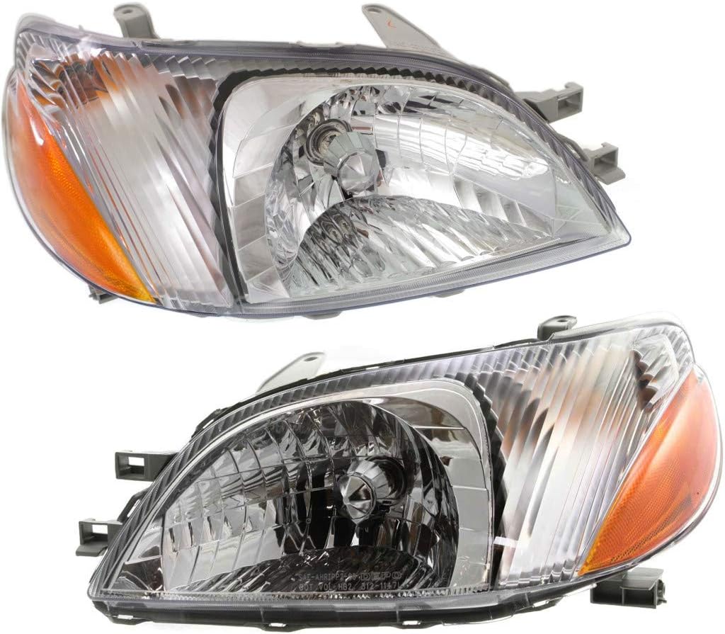 Halogen Headlight Assembly Pair for Toyota Echo 2000 2001 2002 E536