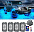 4 Pods Multicolor RGB LED Rock Lights Waterproof M117