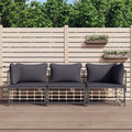 3 Piece Anthracite Poly Rattan Outdoor Patio Furniture Set I993558