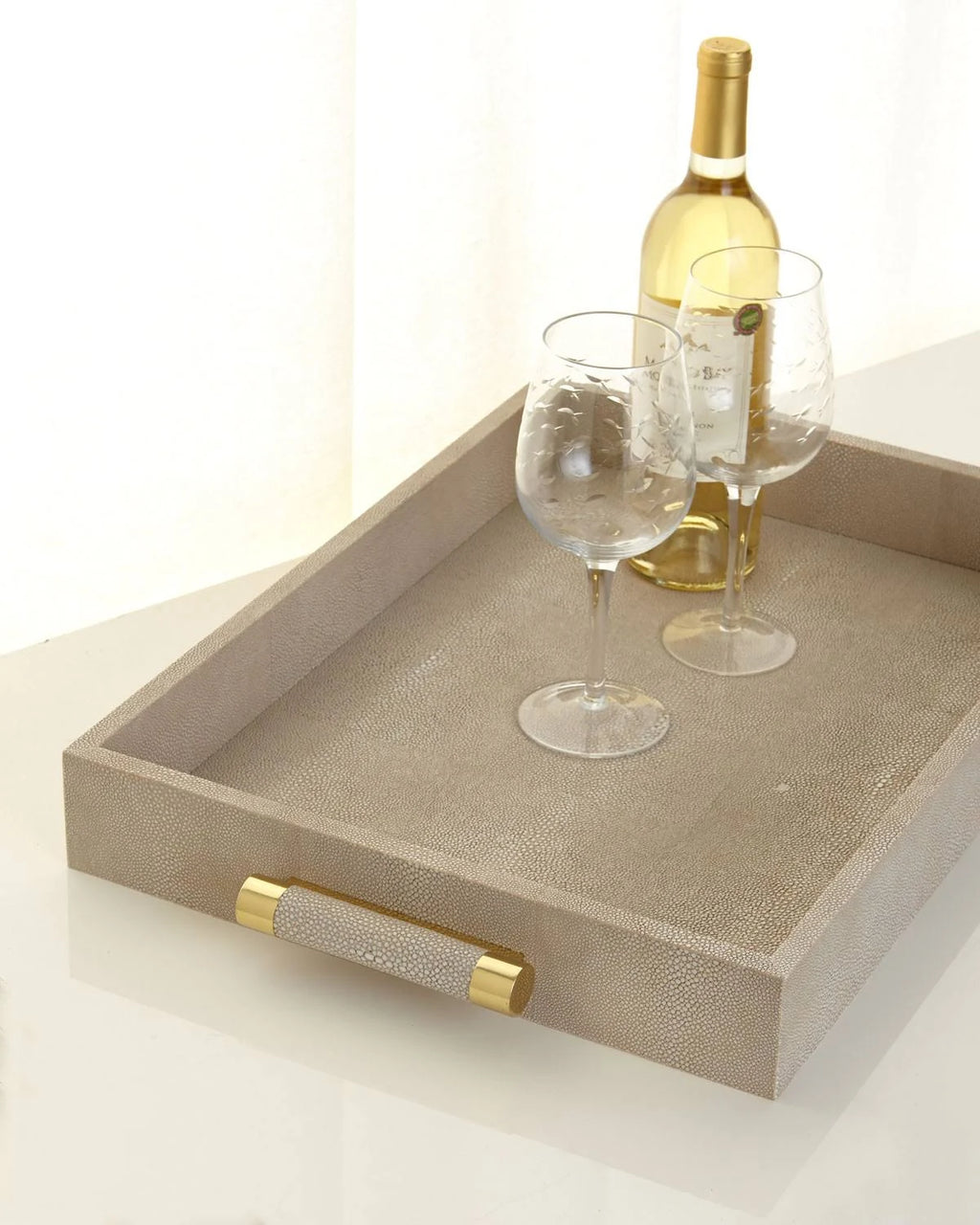 Wheat Shagreen Serving Tray A3839
