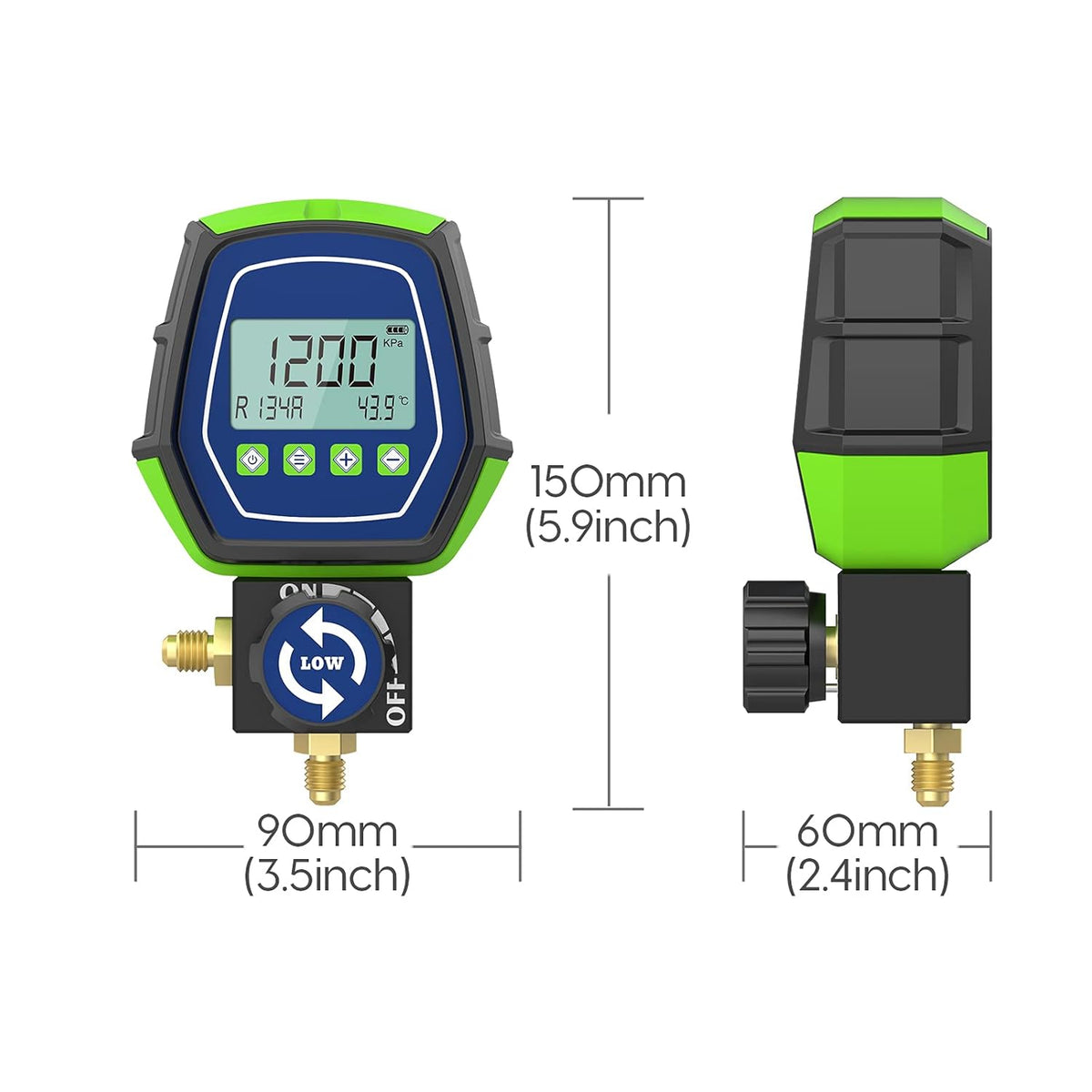 R134a Digital Manifold Gauge Set HVAC Refrigeration Tester with Built-in 90 Refrigerants Pack of 2 R9934