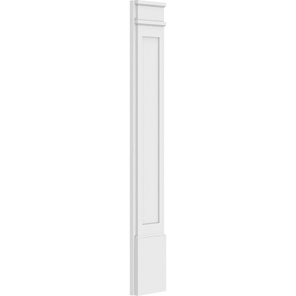 9x22W x 60x22H x 2x22P Flat Panel PVC Pilaster with Decorative Capital & Base (Pair) X37497