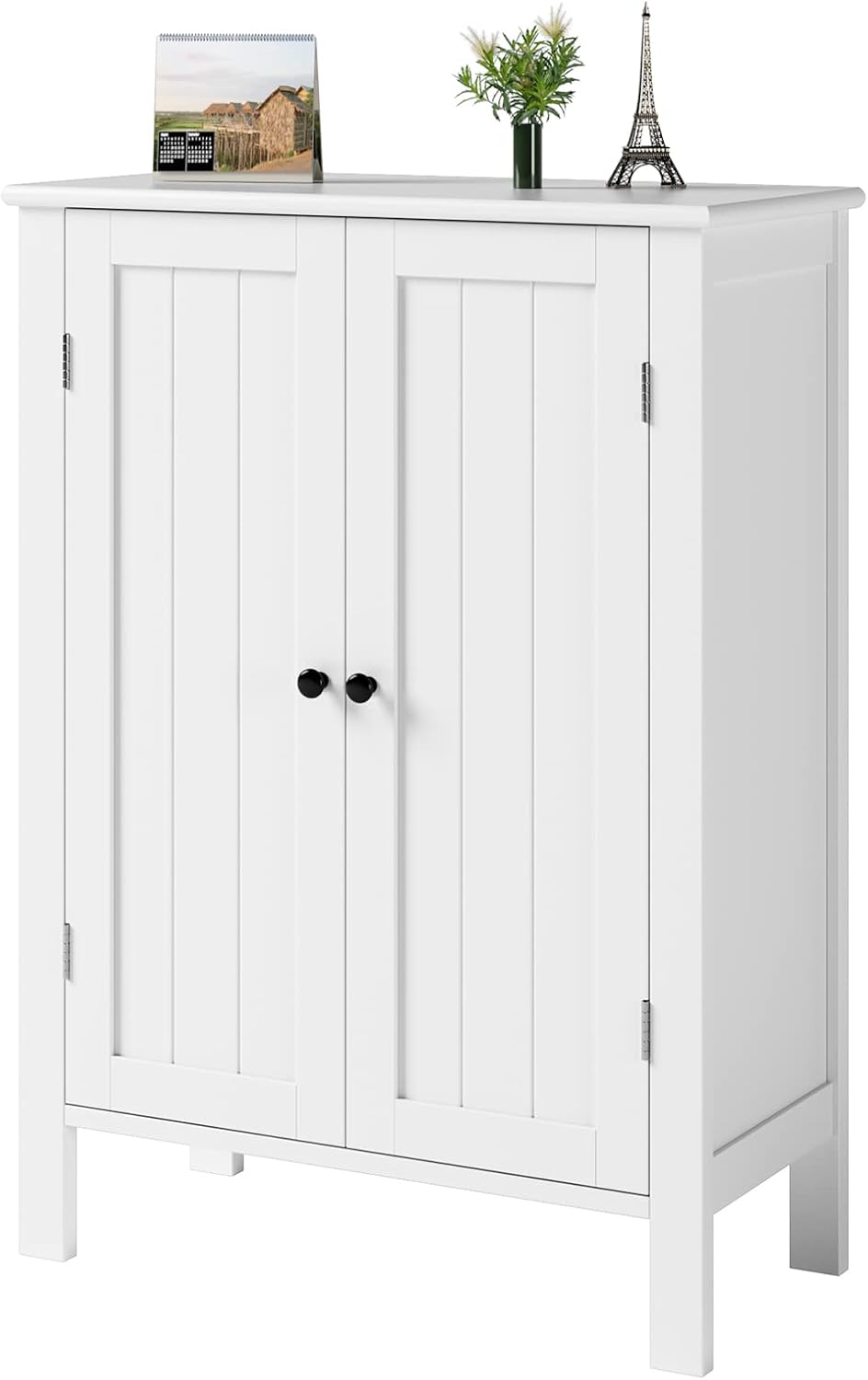 White 2 Door Bathroom Floor Cabinet with Adjustable Shelves S8572