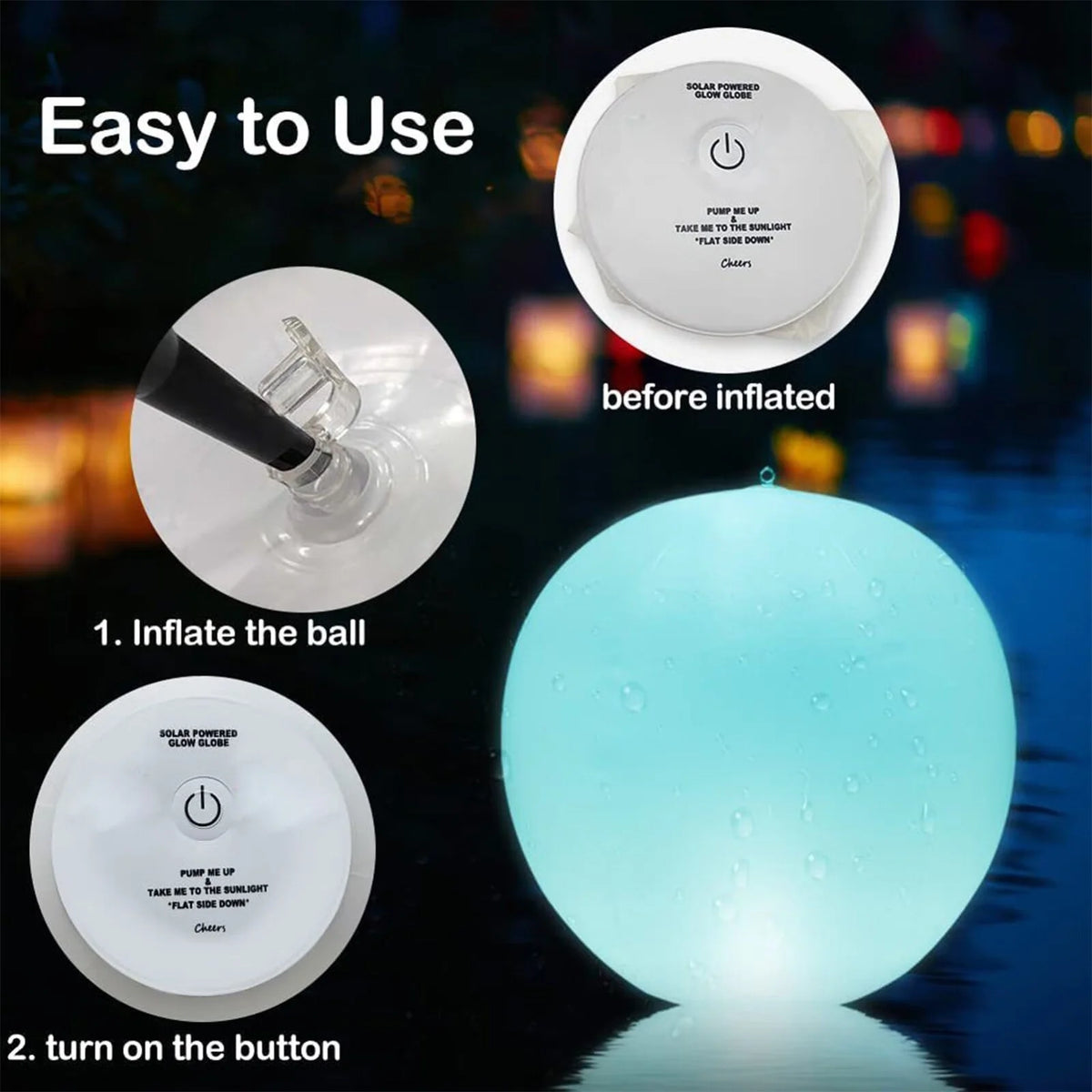 Light Up Glow In The Dark PVC Beach Balls V94039