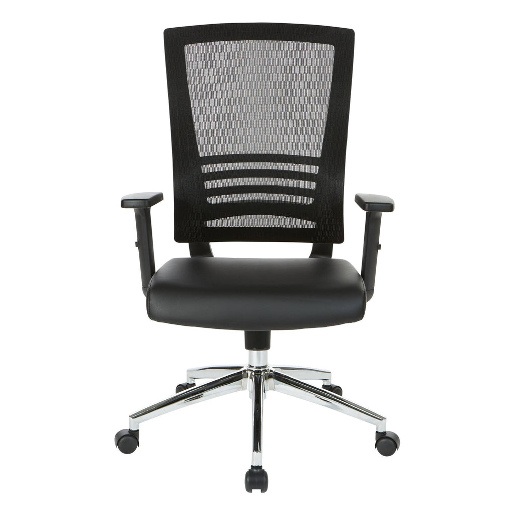 Bonded Leather Seat Office Chair with Black Frame T941991
