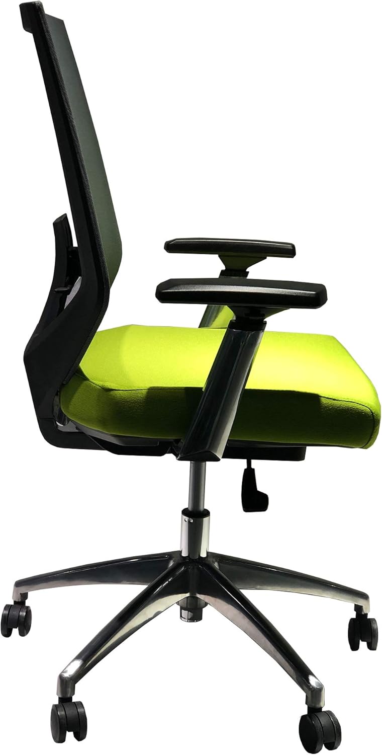 Green and Gray Ergonomic Office Swivel Chair with Padded Seat and Casters E708