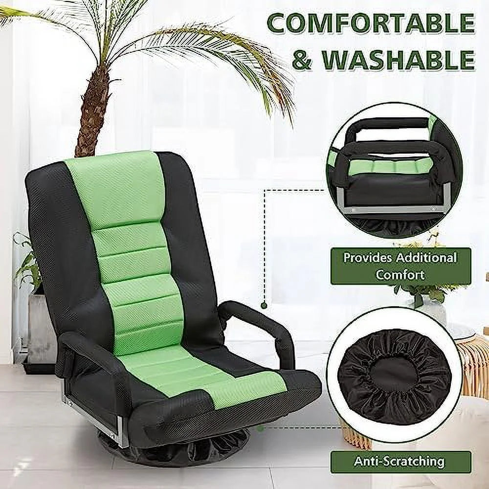 Swivel Floor Gaming Chair with Armrests Folding Video Reclining Sofa M3247