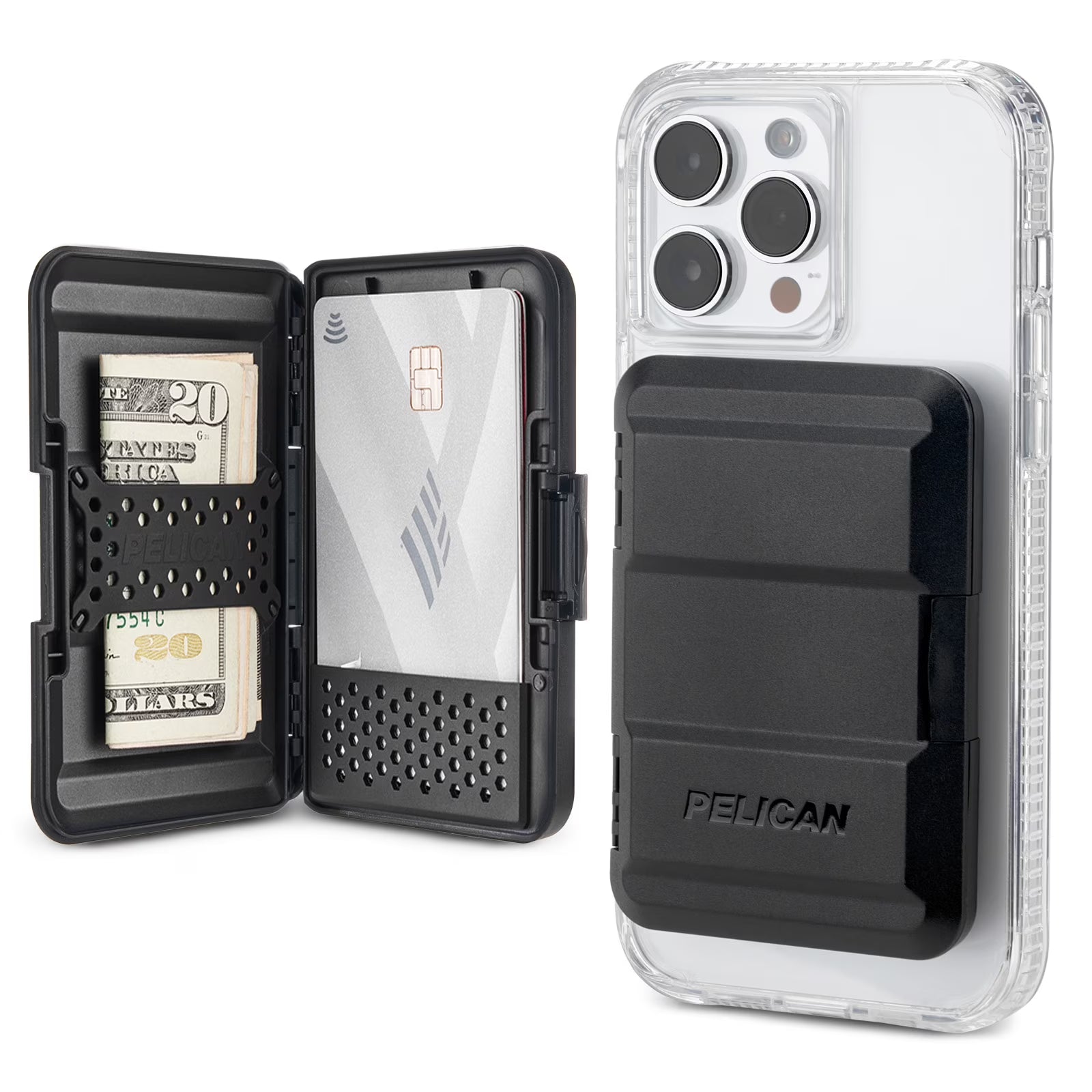 Black Detachable Phone Wallet for iPhone 14 13 12 Pro Max J582576