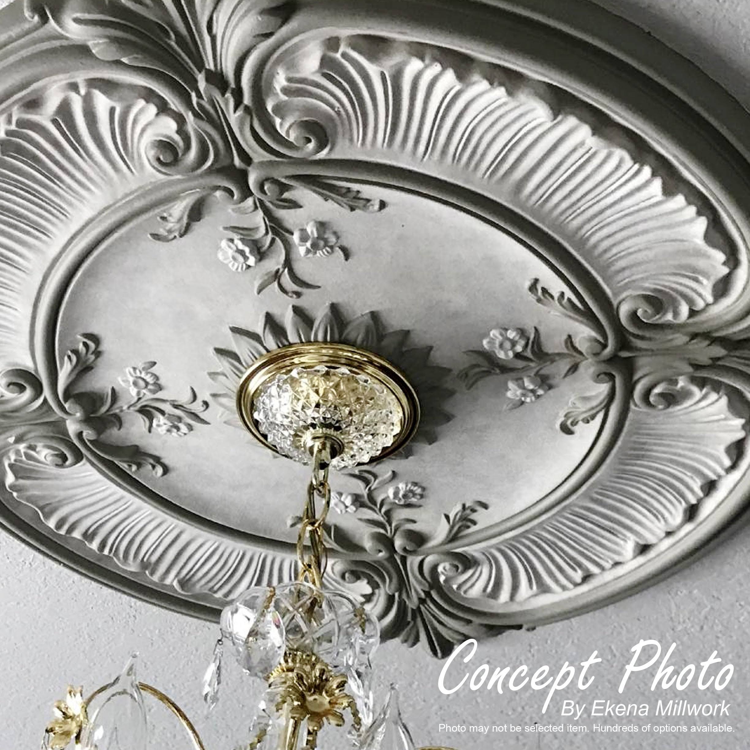 13 7/8x22OD x 3 3/4x22ID x 1 1/4x22P Hand-Painted Ceiling Medallion K4582