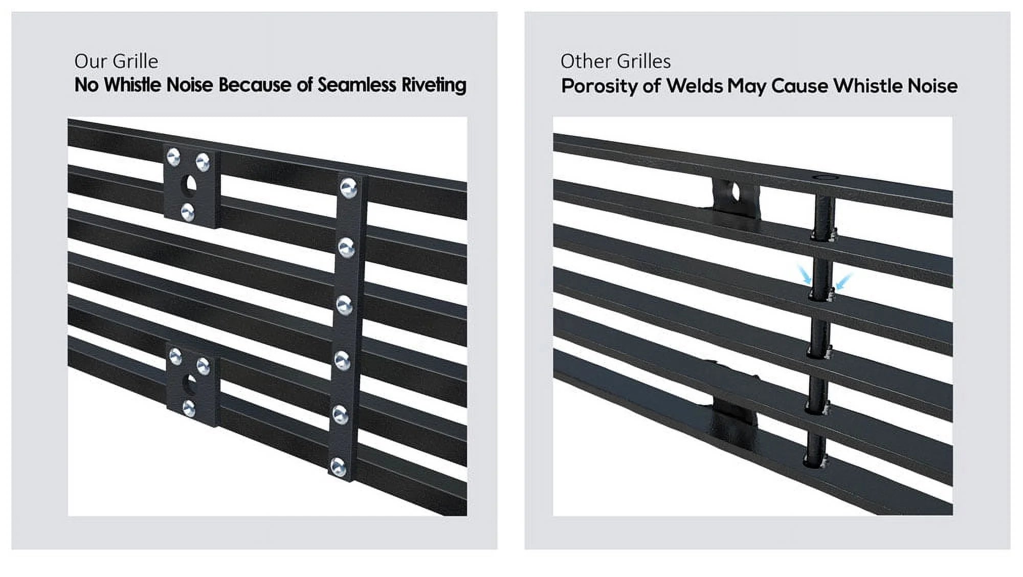 Black Stainless Steel 8x6 Horizontal Billet Grille K3998
