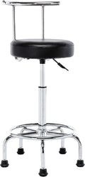 Heavy Duty Swivel Shop Stool with Back and Footrest, 5 Wheels, 350-LB Capacity J9155