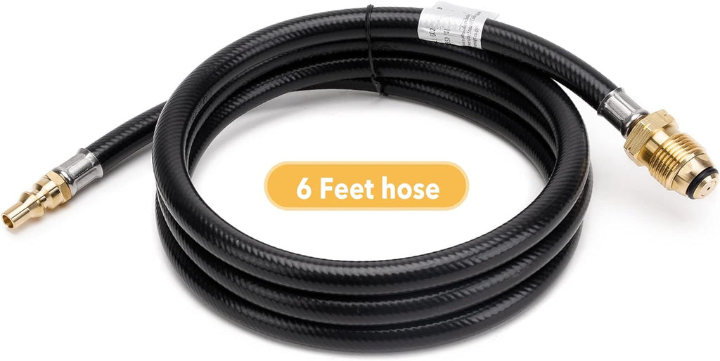 4-Port Propane Brass Tee Adapter Kit with 6FT and 12FT Extension Hose, Pack of 2 Z521