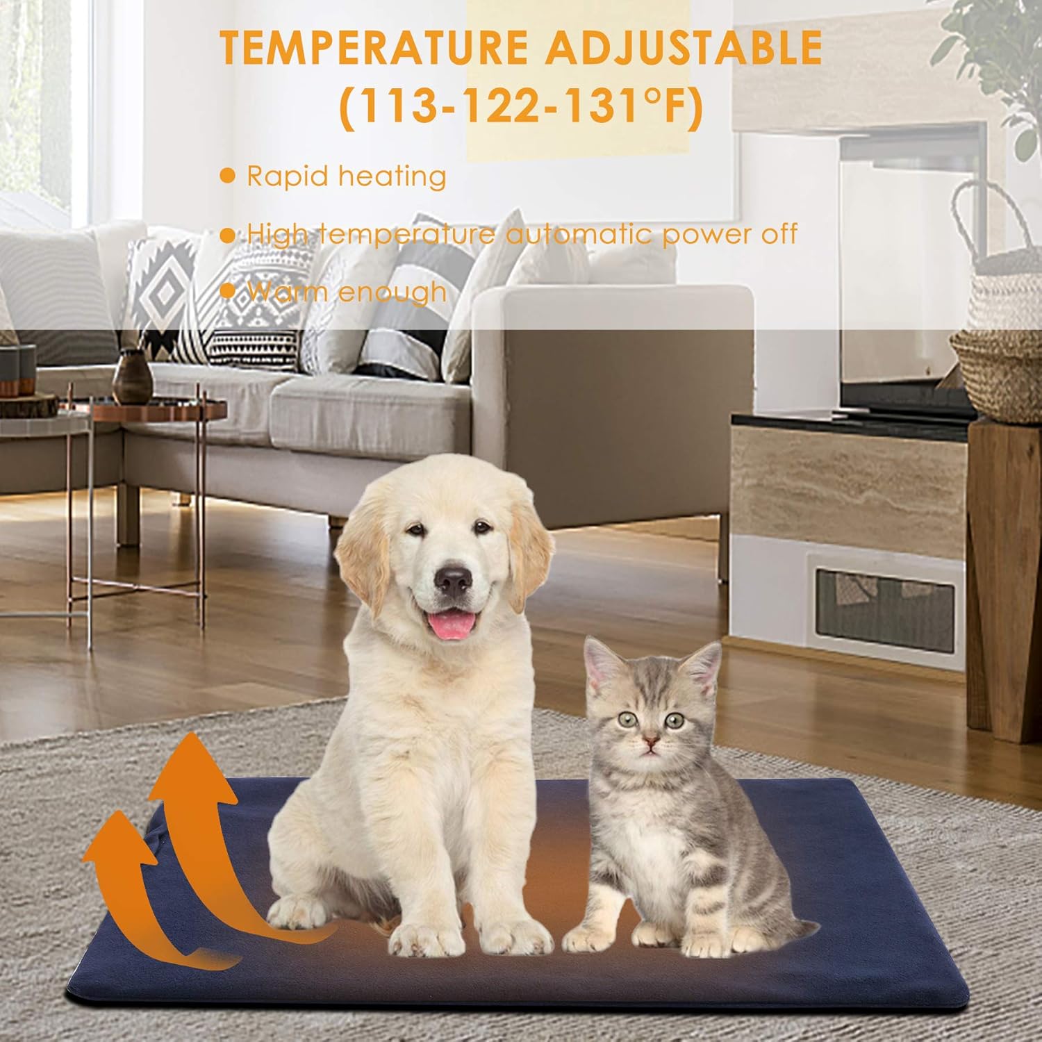 Pet Heating Pad Electric Heated Mat Waterproof Auto Power Off Pack of 2 U735