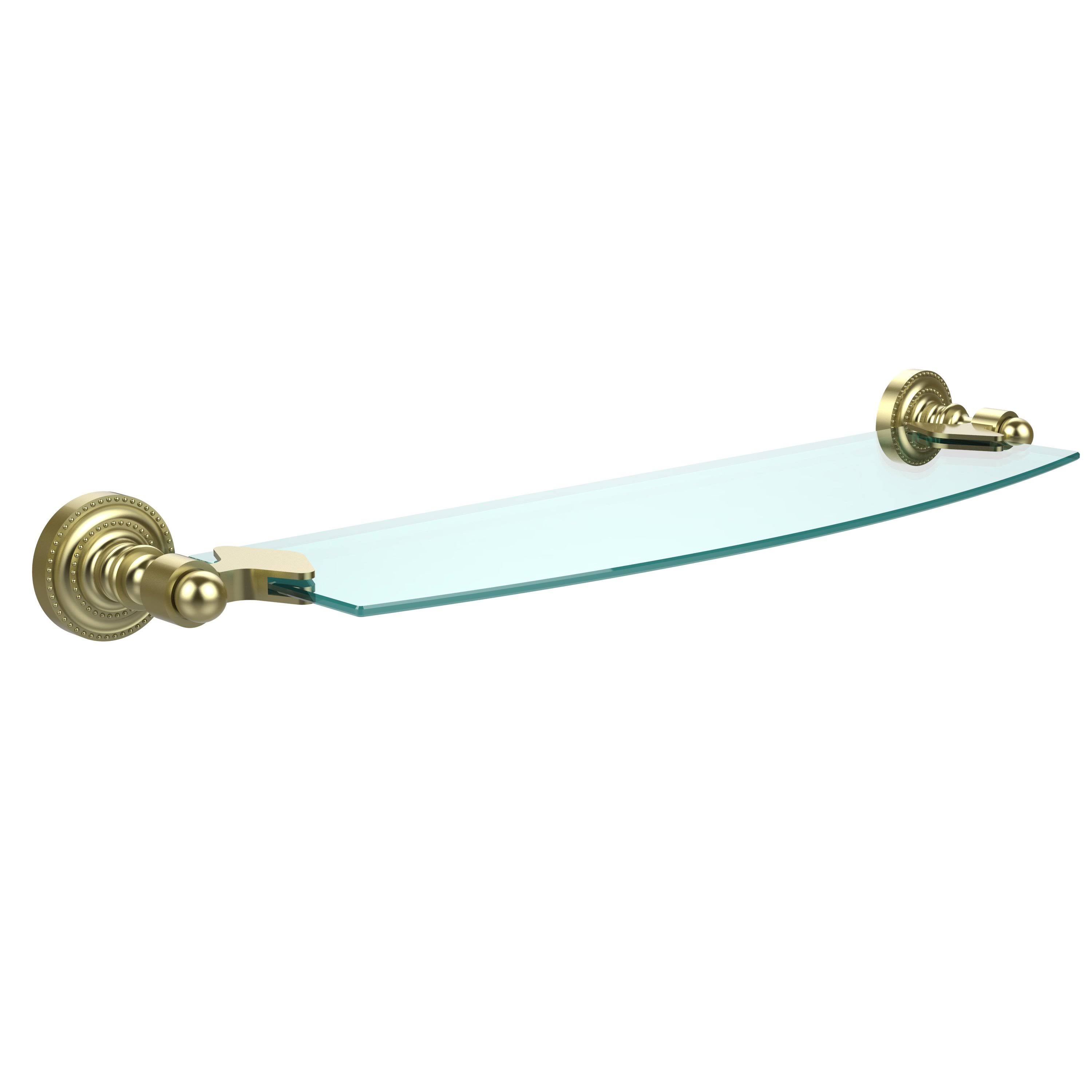 18 inch Polished Chrome Glass Shelf L771