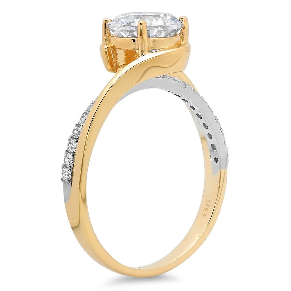 14K White Yellow Gold Diamond Engagement Ring K7332