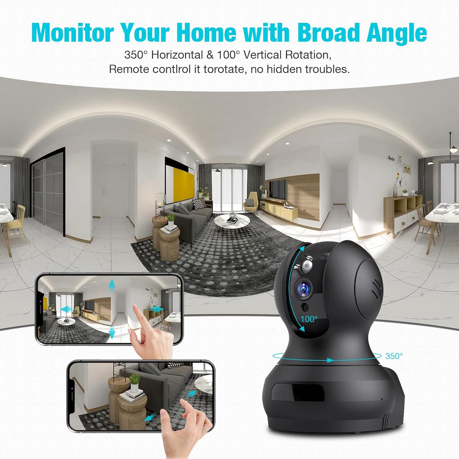 2K Indoor Pet Camera with Phone APP, Pack of 2 D224468