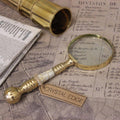 Antique Magnifying Glass 8cm Mother of Pearl Brass Handle P11587
