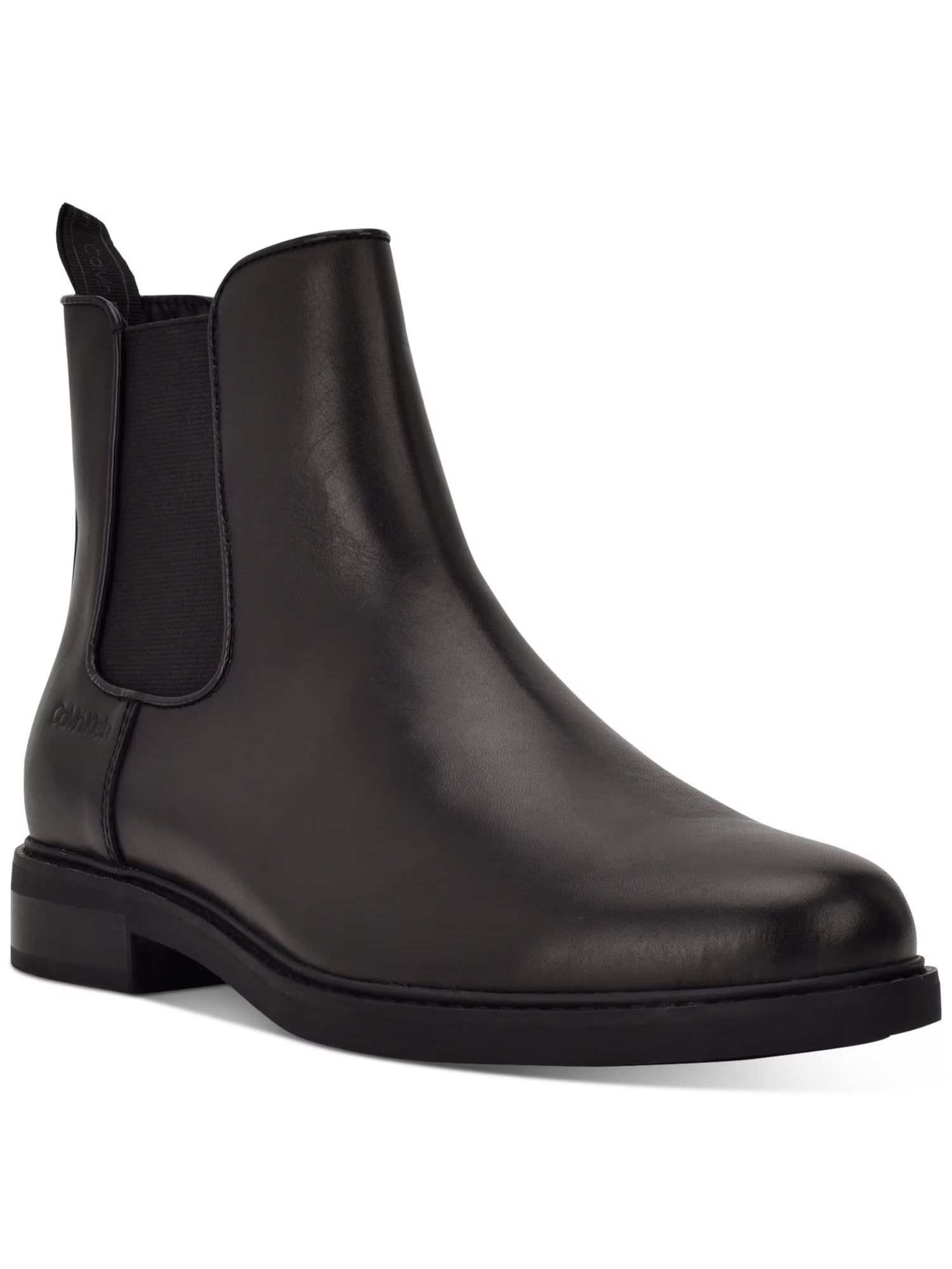 Black Leather Chelsea Boots U5925