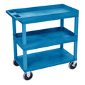 Blue 2 Tub 1 Flat Shelf Cart N781054