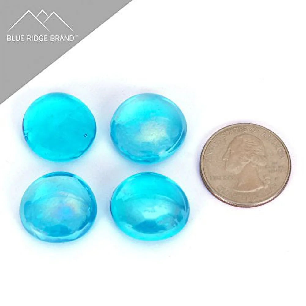 Aqua Blue Reflective Fire Glass Beads 3/4" T8565