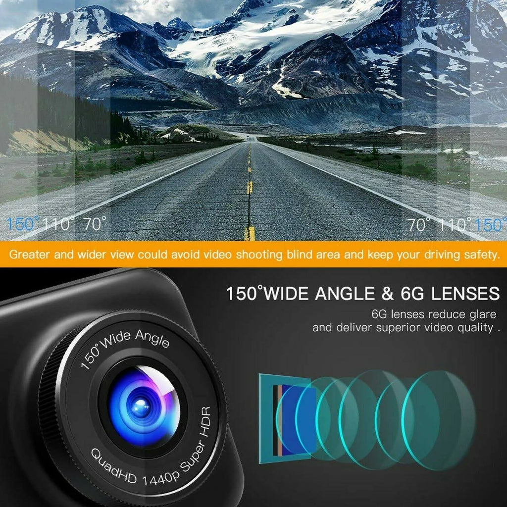 1440p 1080p Dual Dash Cam FHD Front and Rear Camera V3710