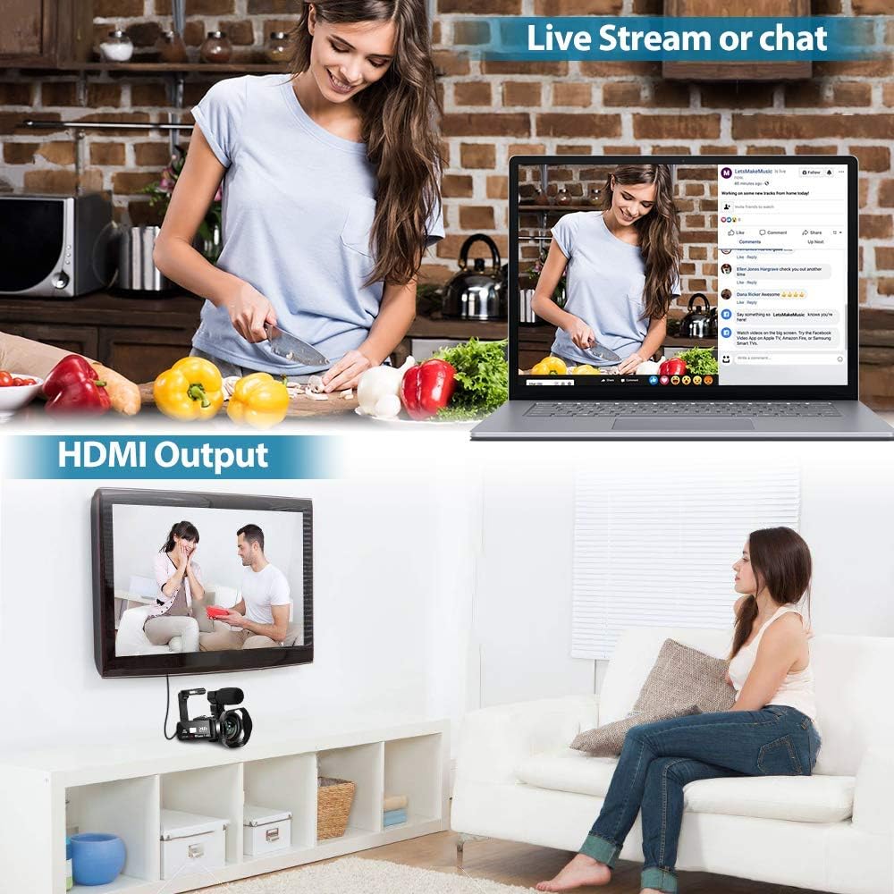 4K 60FPS 48MP 18X Digital Camcorder with Touch Screen and Remote Control S280722