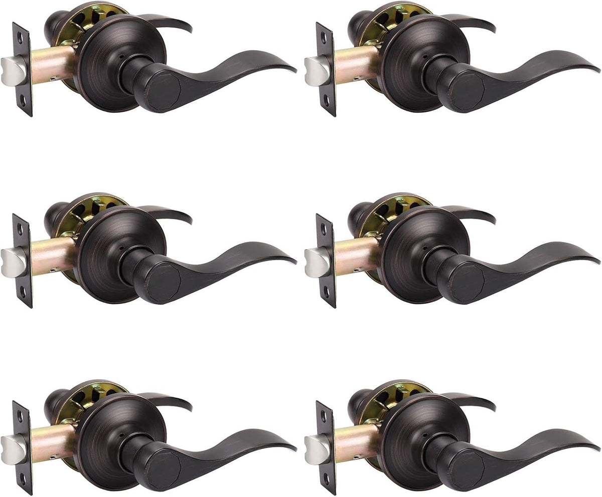 3 Pack Matte Black Passage Door Lever Handle Set B7014