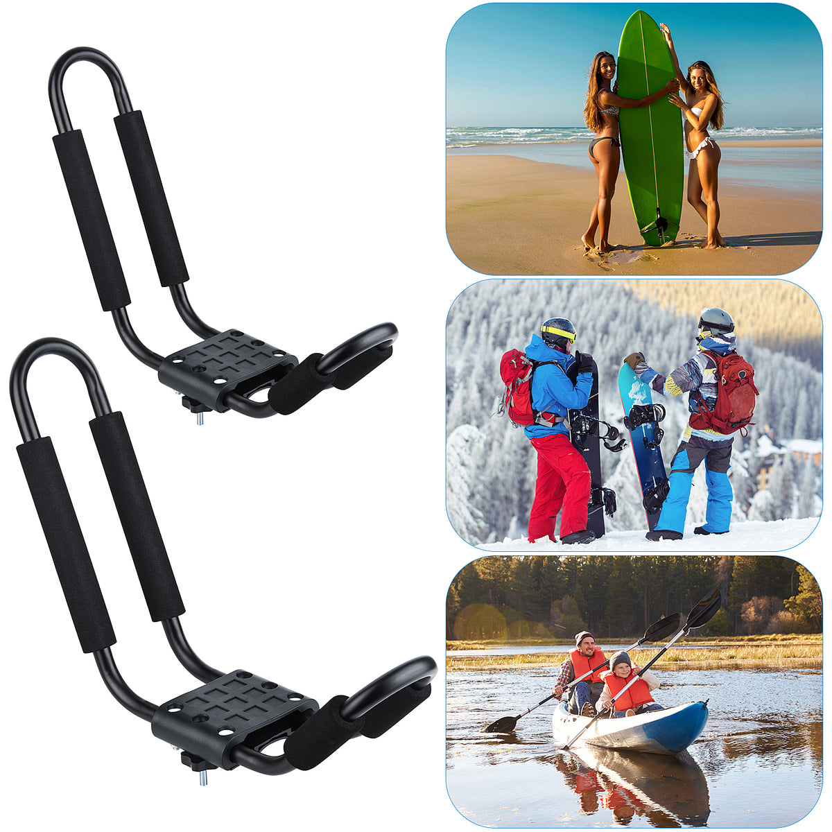 Kayak Roof Rack with 4 Ropes G416371