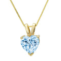 18k Yellow Gold Blue Simulated Diamond Pendant with Gold Chain P65881