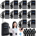 UHF Wireless Tour Guide Audio Transmission Set, 200 Channels, 1 Transmitter & 10 Receivers X323