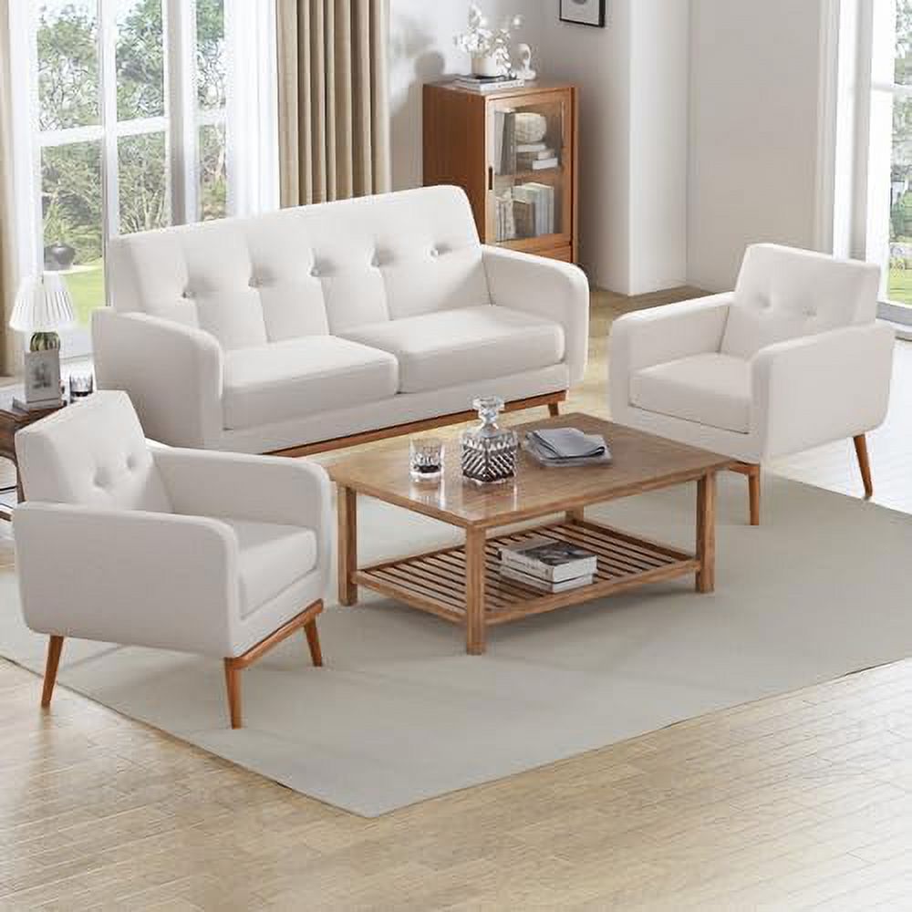 Fabric Accent Chair Button Tufted Upholstered Arm Chair P21155