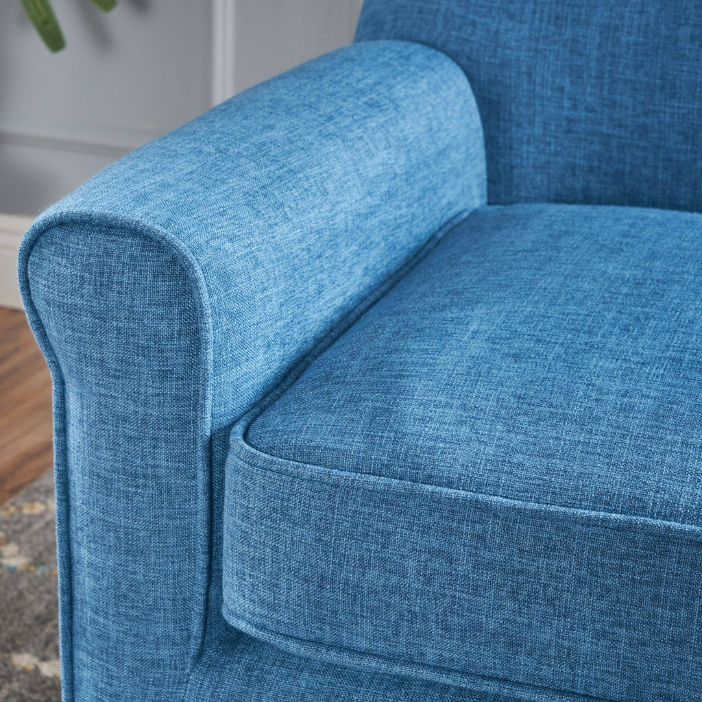 Blue and Brown Contemporary Rectangular Loveseat K921