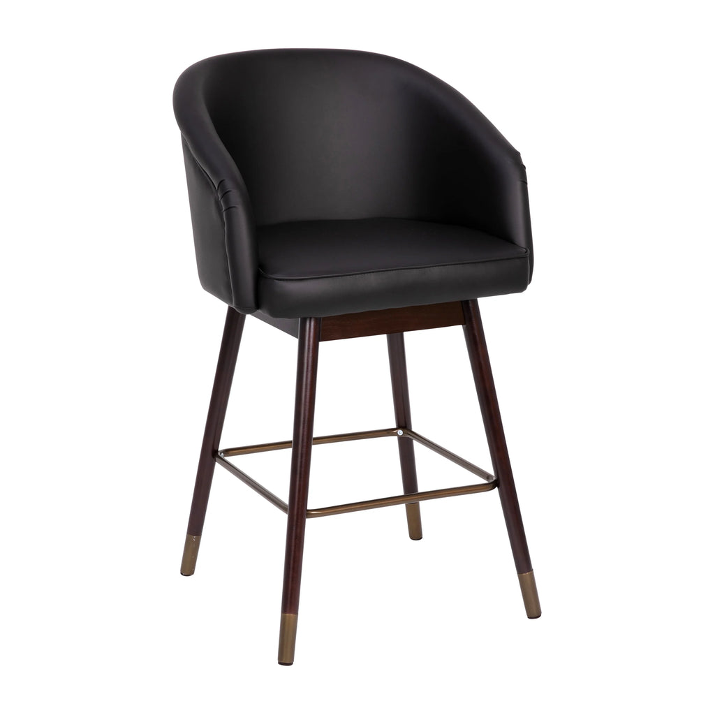 Black Faux Leather Counter Height Stool N17744