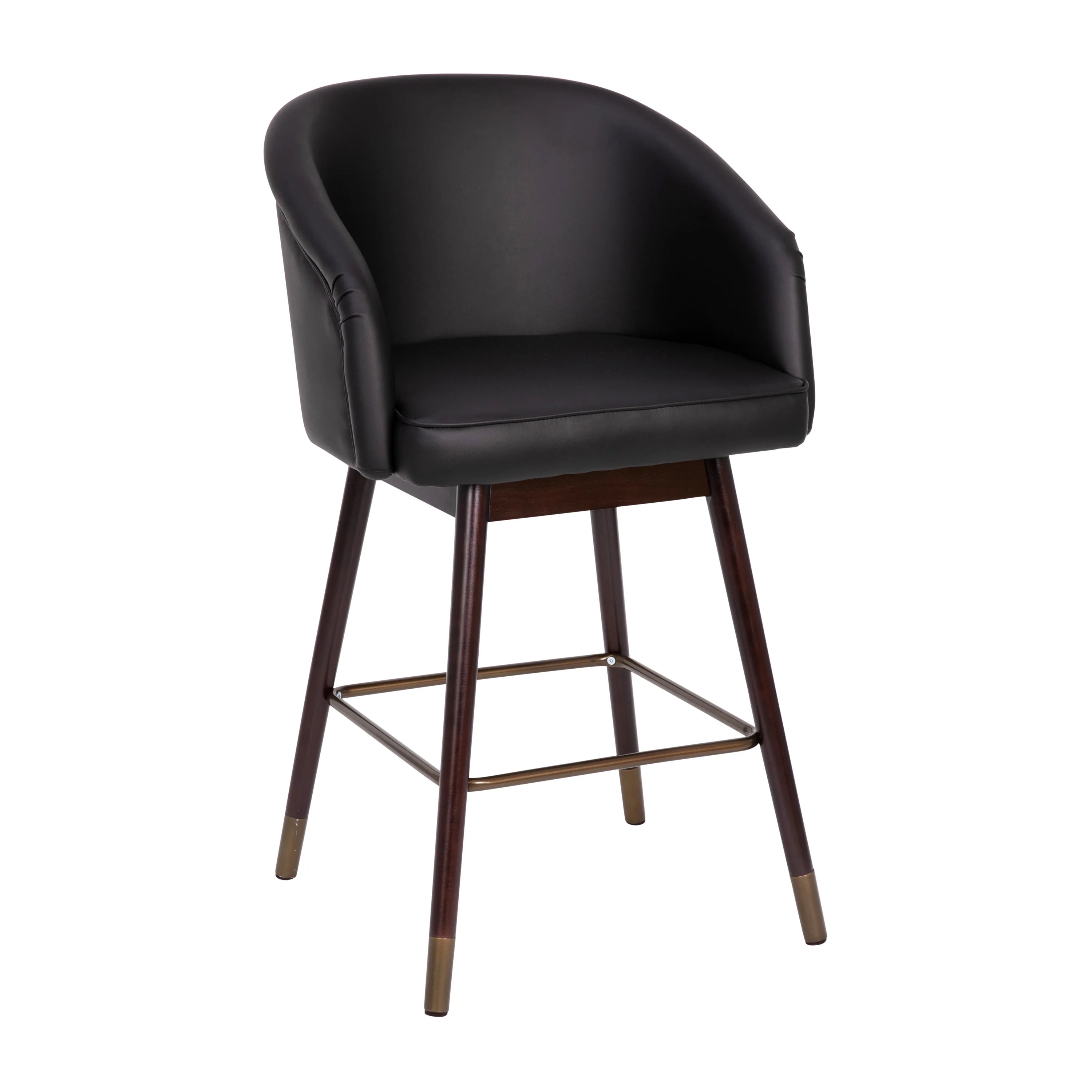 Black Faux Leather Counter Height Stool N17744