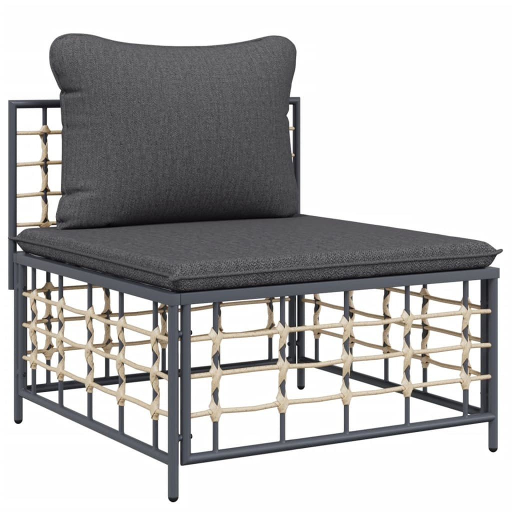 3 Piece Anthracite Poly Rattan Outdoor Patio Furniture Set I993558