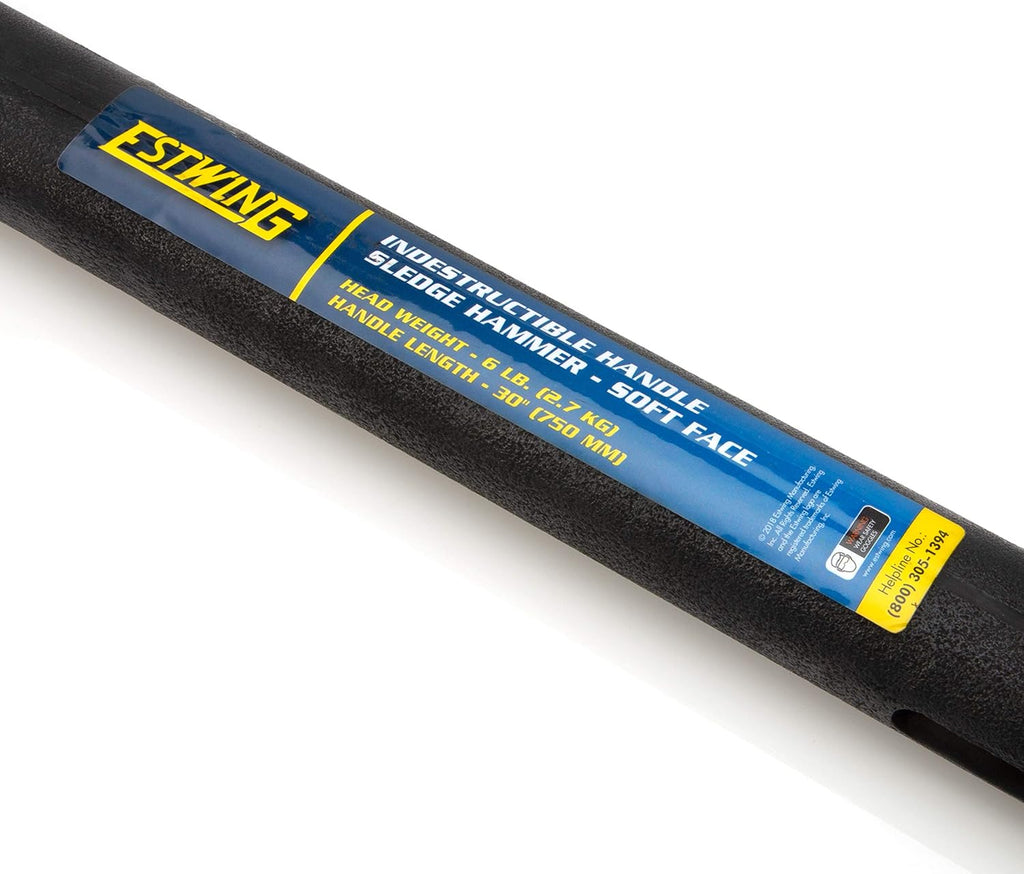 6-Pound Soft Face Sledge Hammer with Vulcanized Rubber Overlay C8646