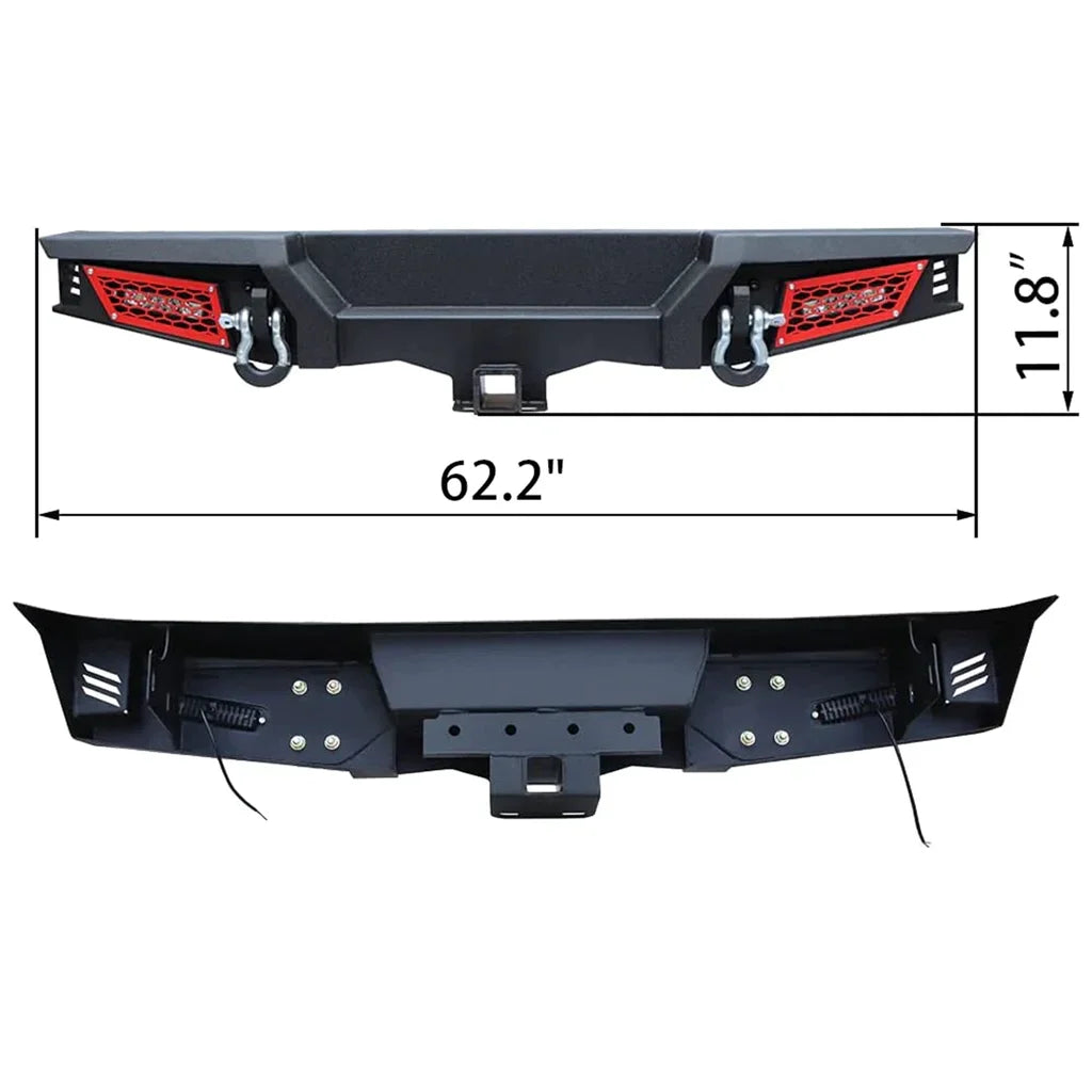 Front & Rear Bumper Combos with Winch Plate LED Work Lights C26762