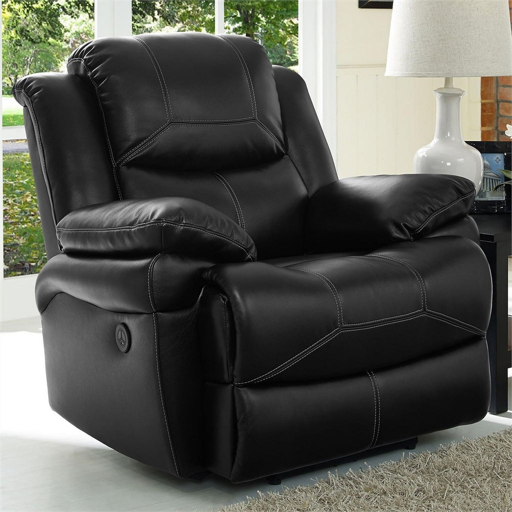 Black Upholstered Fabric Glider Recliner W68789