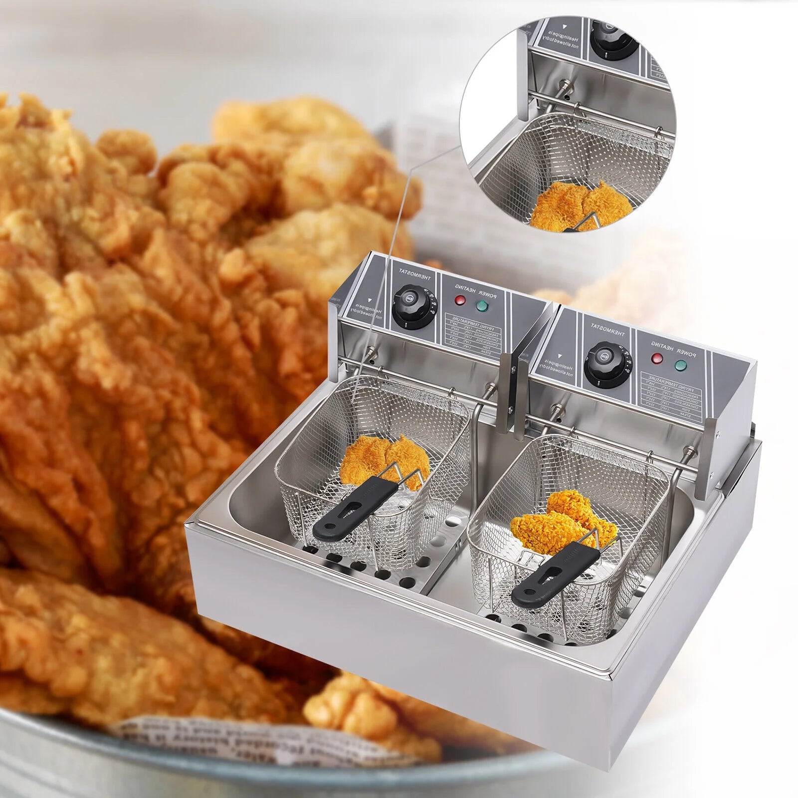 12L 5000W Commercial Electric Countertop Deep Fryer W143