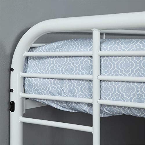 White Metal Twin Over Twin Bunk Bed D708