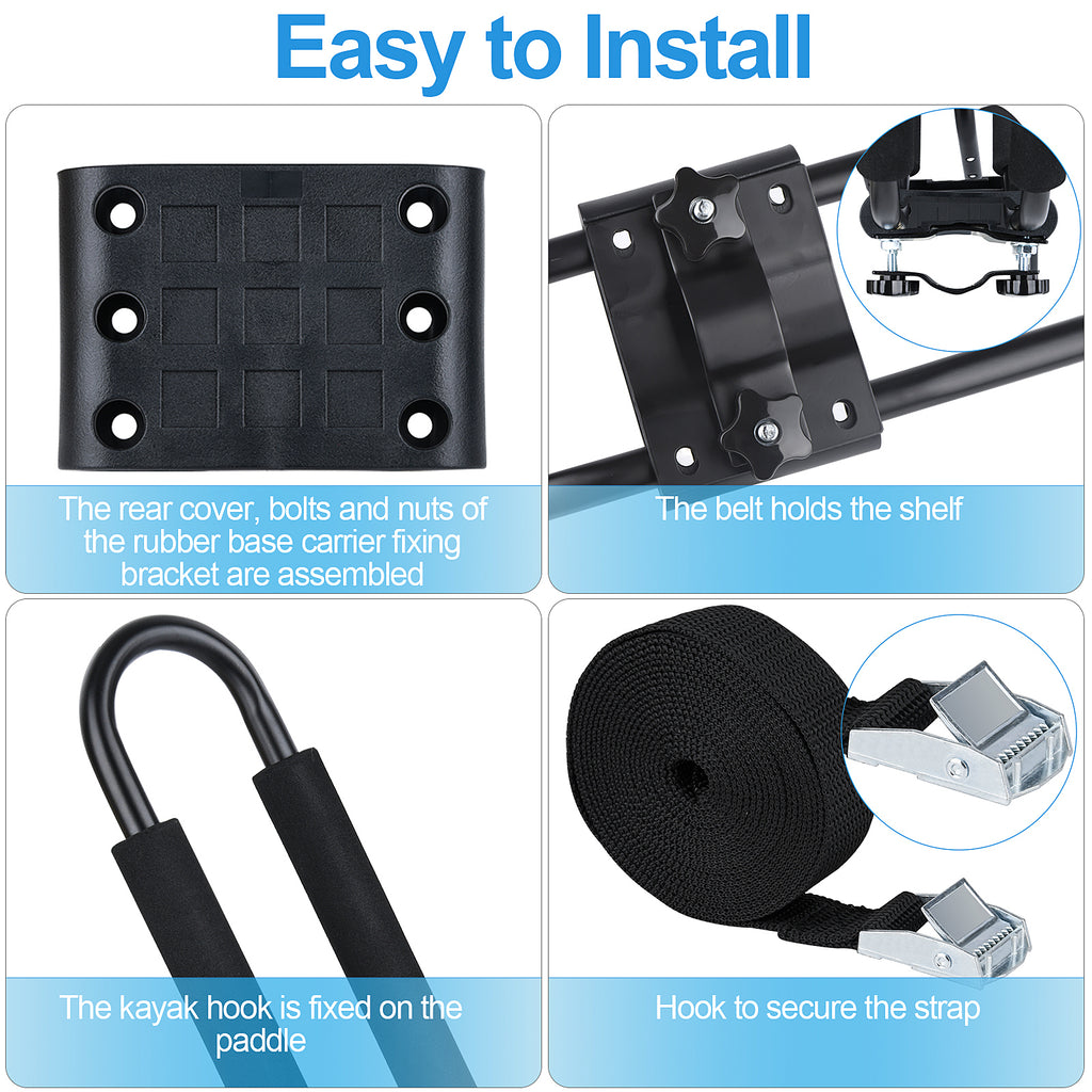 Kayak Roof Rack with 4 Ropes G416371