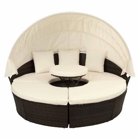 Outdoor Daybed with Retractable Canopy X97533