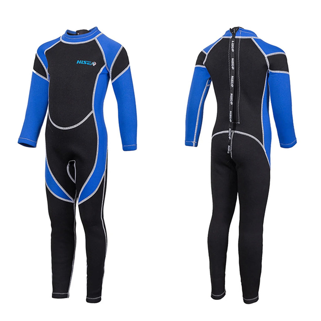 Kids Zippered Long Sleeve Diving Swimsuit Quick Dry One Piece Surf Suit E6302