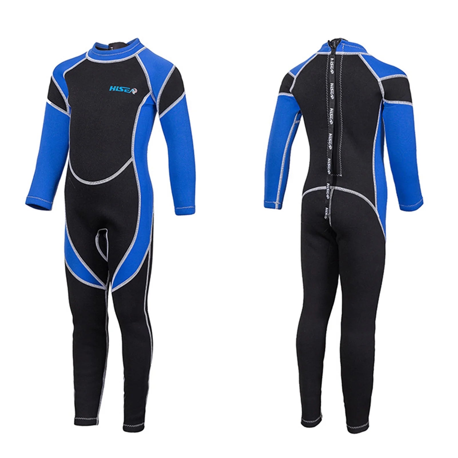 Kids Zippered Long Sleeve Diving Swimsuit Quick Dry One Piece Surf Suit E6302